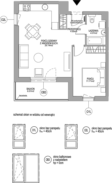 Plan 2 pok. 45m²