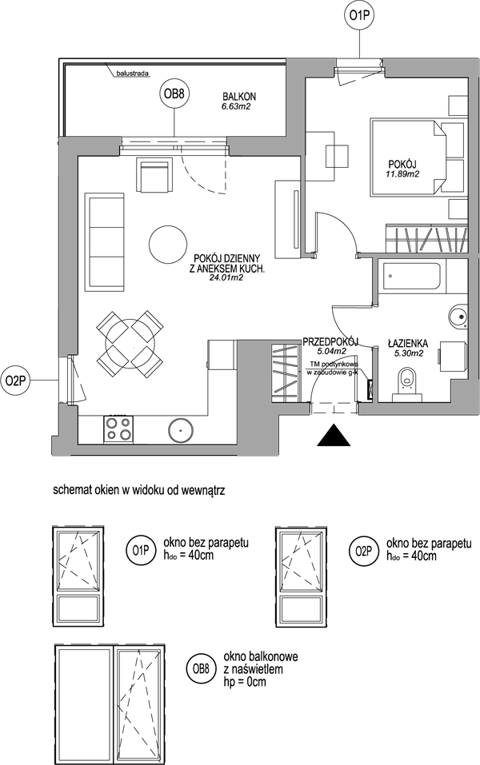Plan 2 pok. 46m²