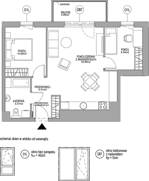 Plan 3 pok. 55m²