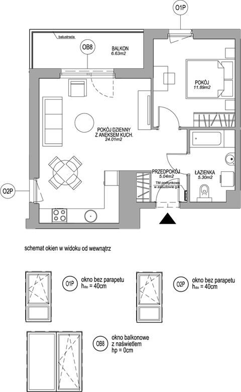 Plan 2 pok. 46m²