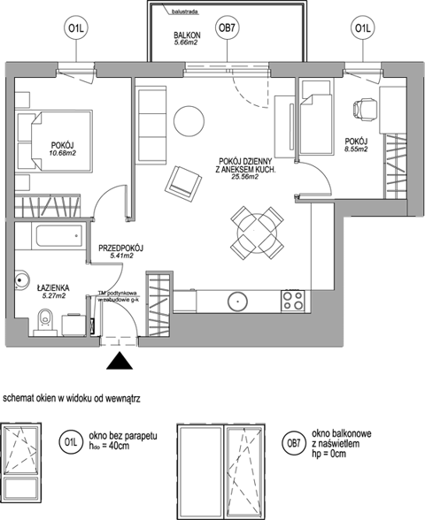 Plan 3 pok. 55m²