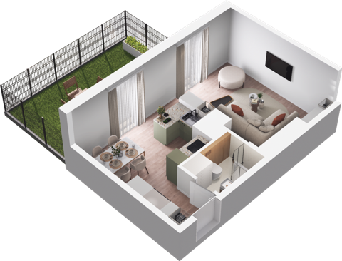 Plan 1 pok. 33m²