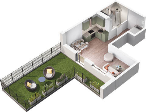 Plan 1 pok. 34m²