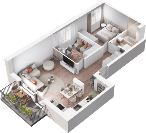 Plan 3 pok. 57m²