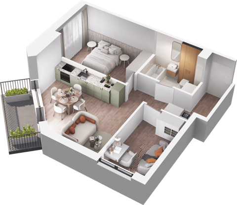 Plan 3 pok. 52m²