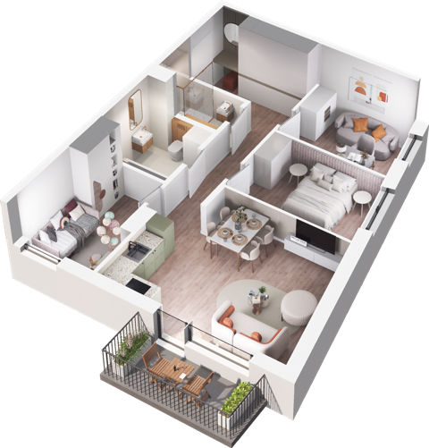 Plan 4 pok. 66m²