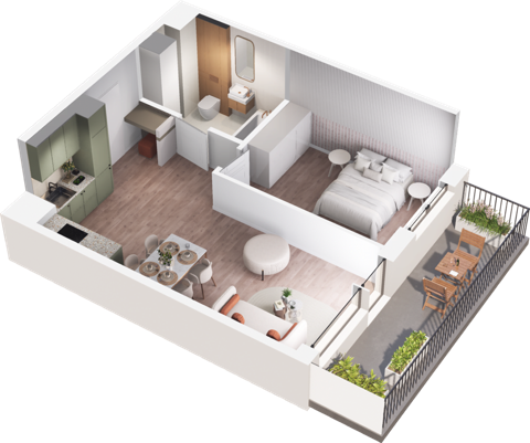 Plan 2 pok. 43m²