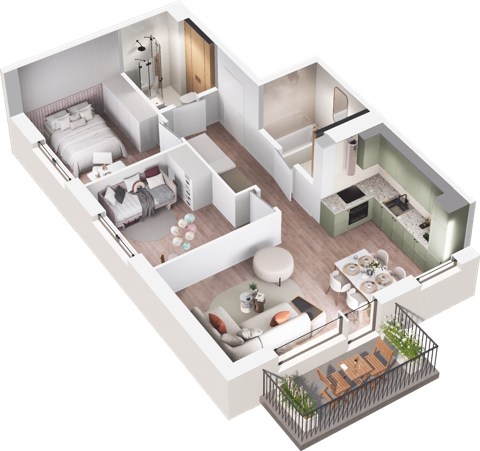 Plan 3 pok. 58m²