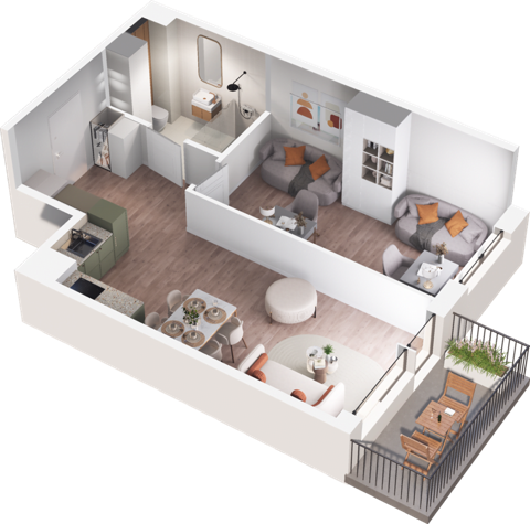 Plan 2 pok. 48m²