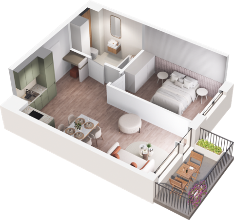 Plan 2 pok. 43m²