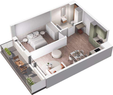 Plan 2 pok. 43m²