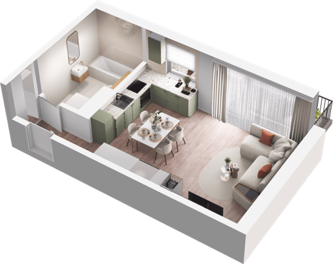Plan 1 pok. 37m²