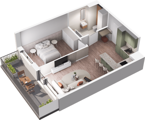 Plan 2 pok. 45m²