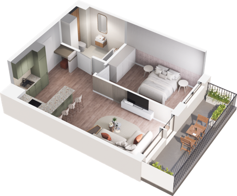 Plan 2 pok. 45m²