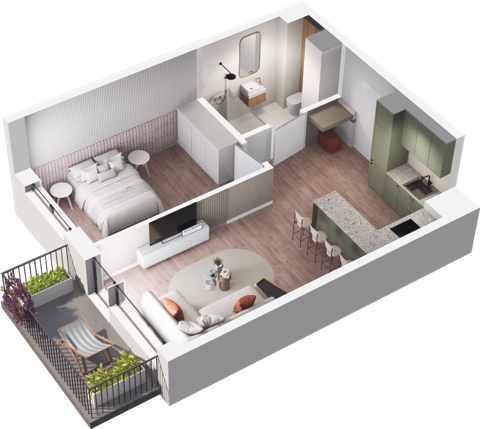 Plan 2 pok. 45m²