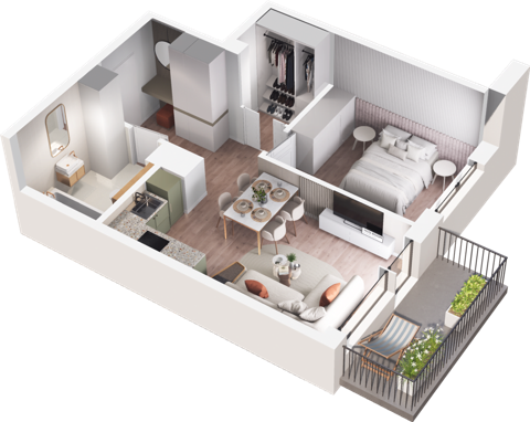 Plan 2 pok. 41m²