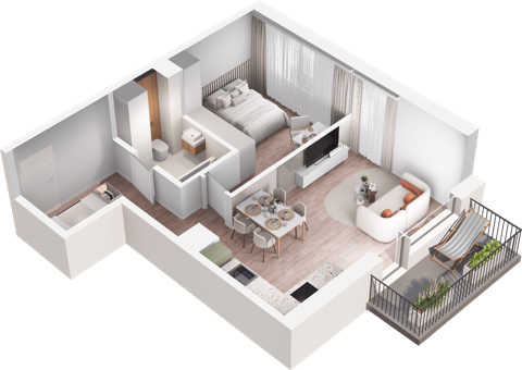 Plan 2 pok. 48m²