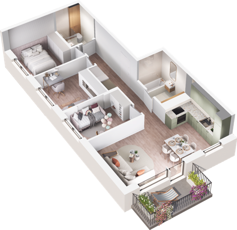 Plan 4 pok. 69m²