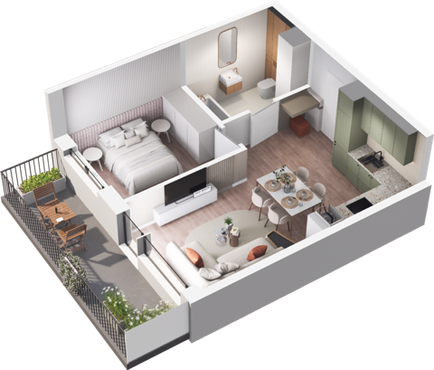 Plan 2 pok. 39m²
