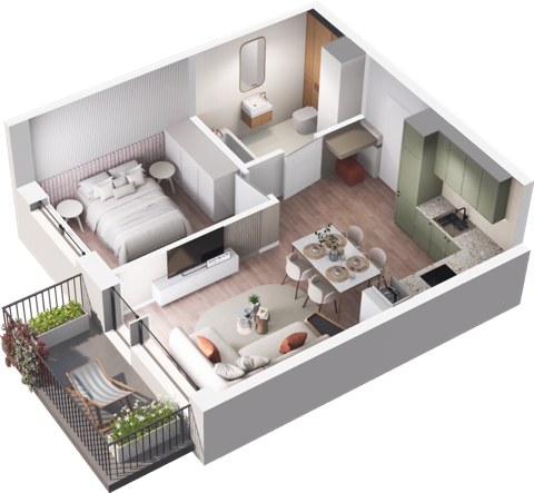 Plan 2 pok. 39m²