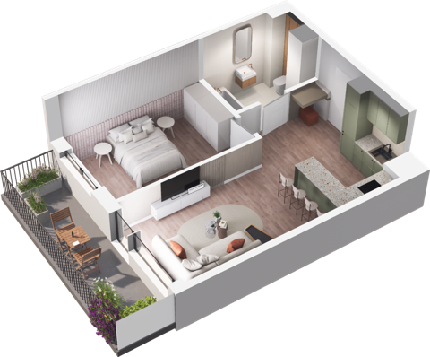 Plan 2 pok. 45m²
