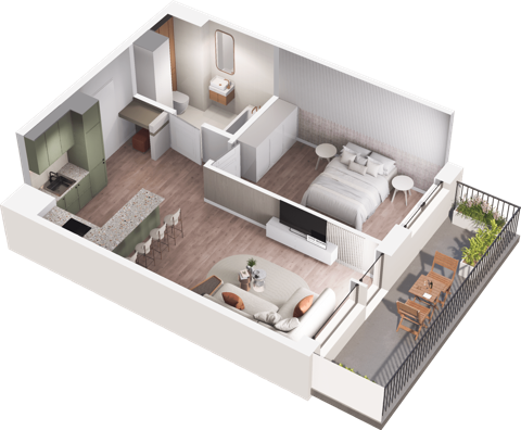 Plan 2 pok. 45m²