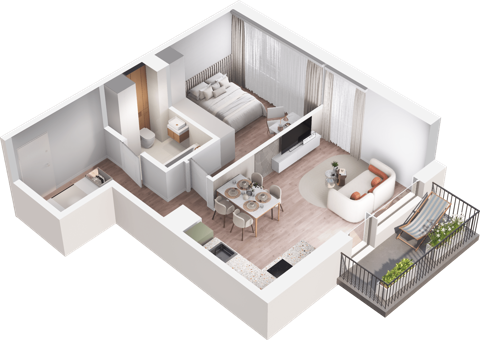 Plan 2 pok. 48m²