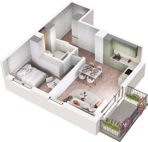 Plan 2 pok. 48m²