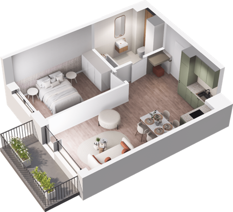 Plan 2 pok. 43m²