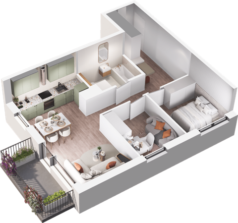 Plan 3 pok. 53m²
