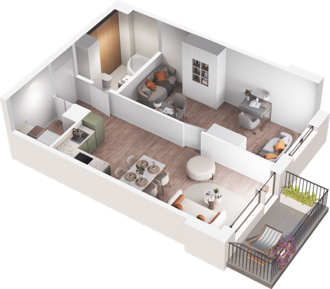 Plan 2 pok. 51m²