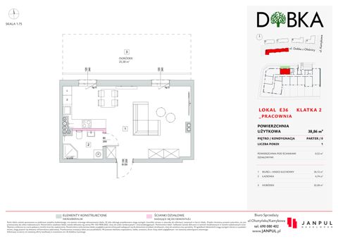 Plan 1 pok. 39m²
