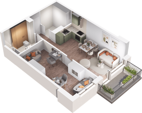 Plan 2 pok. 51m²