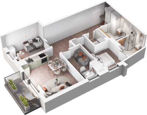 Plan 4 pok. 71m²