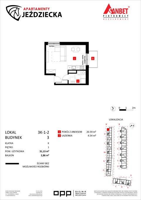 Plan 1 pok. 31m²