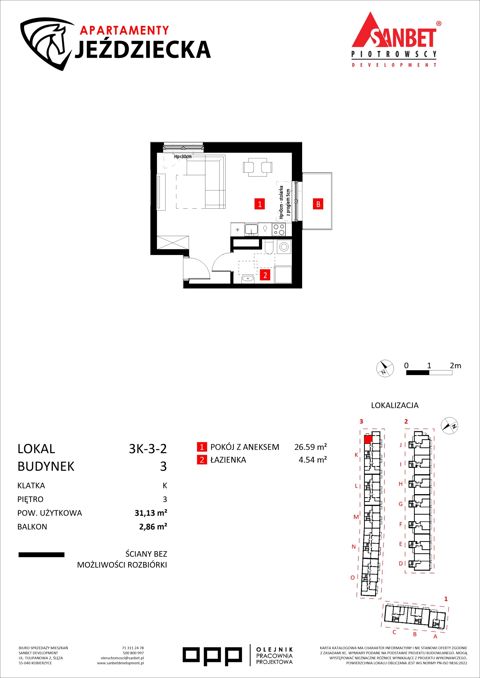 Plan 1 pok. 31m²
