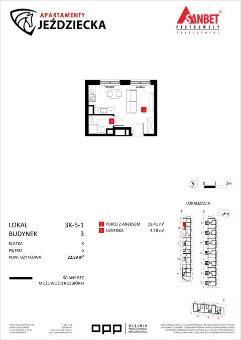 Plan 1 pok. 23m²