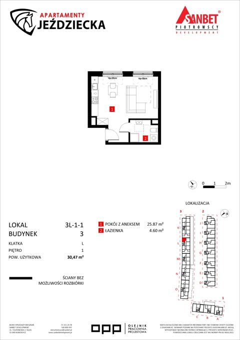 Plan 1 pok. 30m²