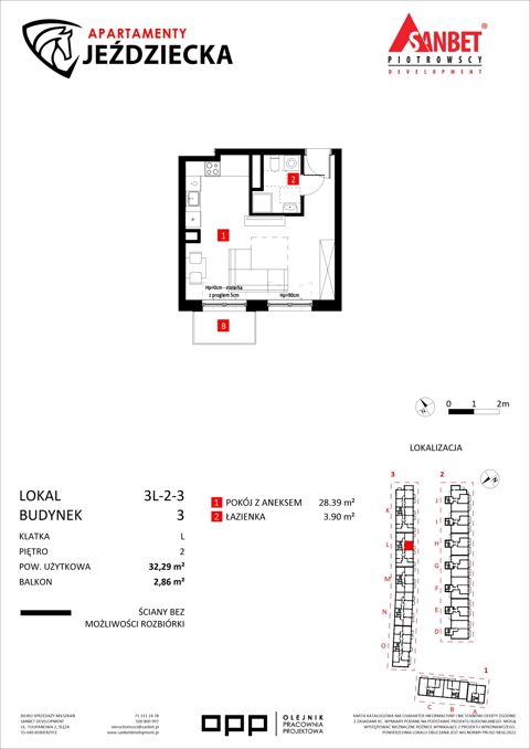 Plan 1 pok. 32m²