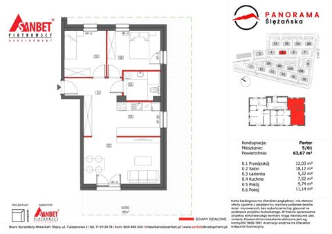 Plan 3 pok. 64m²