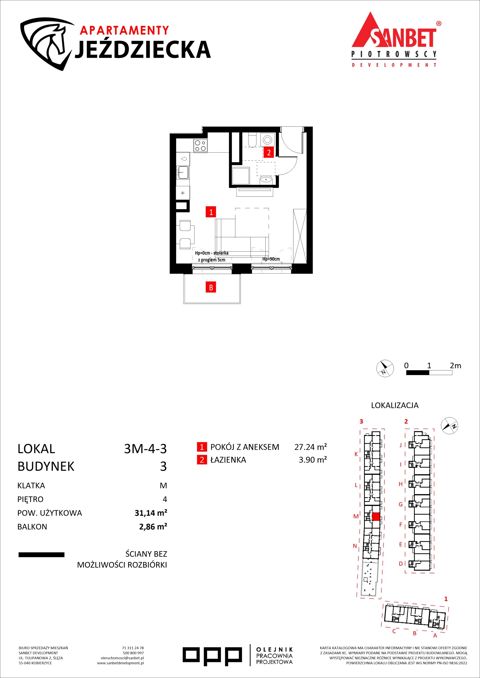 Plan 1 pok. 31m²