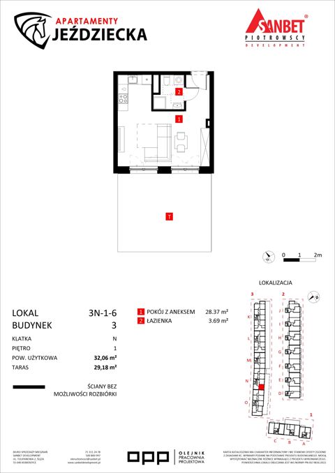 Plan 1 pok. 32m²