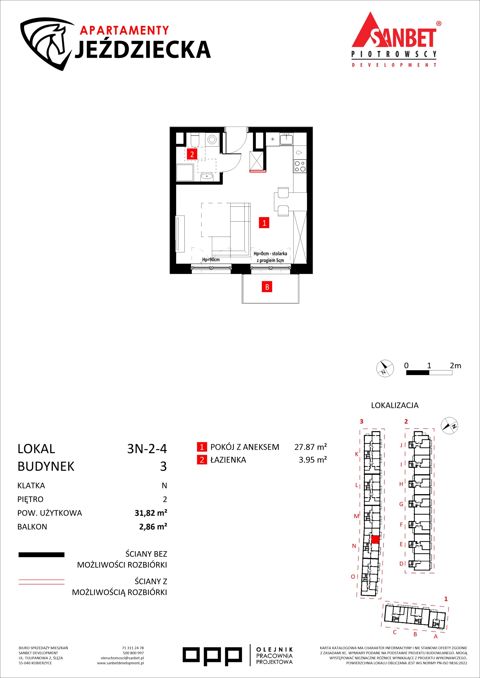 Plan 1 pok. 32m²