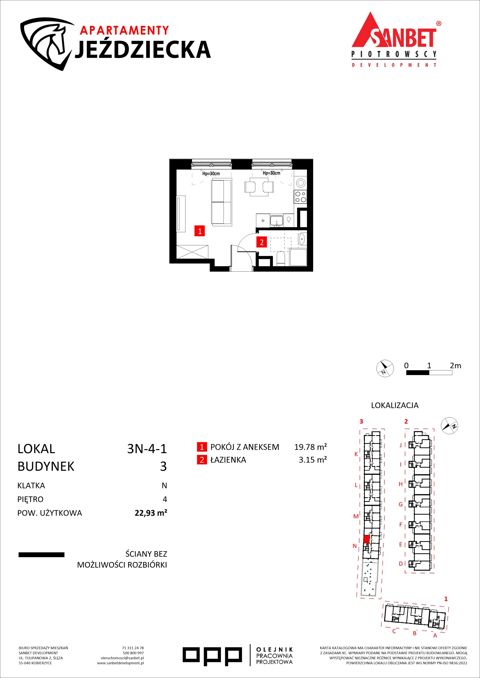 Plan 1 pok. 23m²