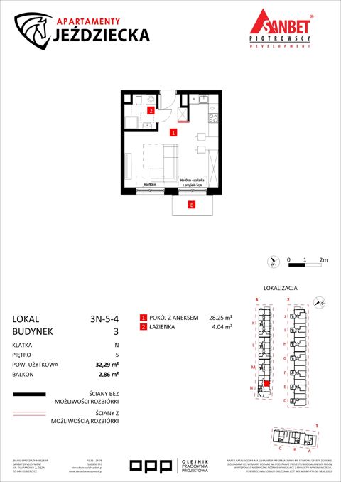 Plan 1 pok. 32m²