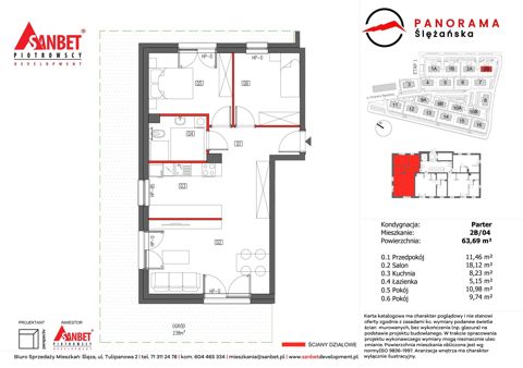 Plan 3 pok. 64m²
