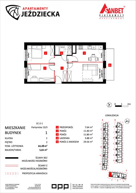 Plan 3 pok. 64m²