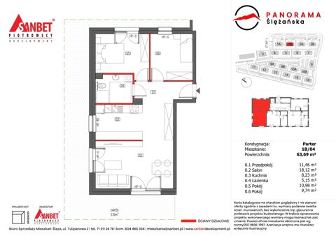 Plan 3 pok. 64m²