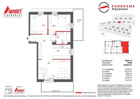 Plan 3 pok. 64m²