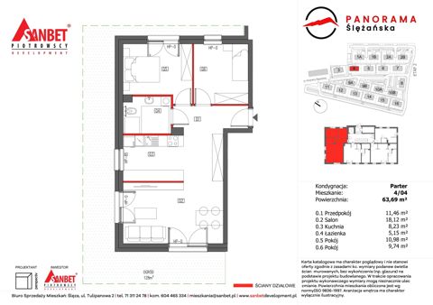 Plan 3 pok. 64m²